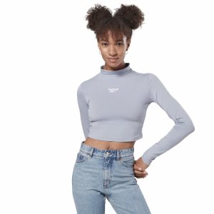 Reebok Vector Crop Top Damen - HellBlau - DE 206-IRJ